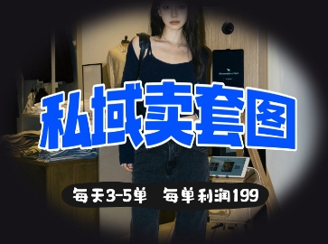 私域卖套图每天3-5单，每单利润99-掘金阁