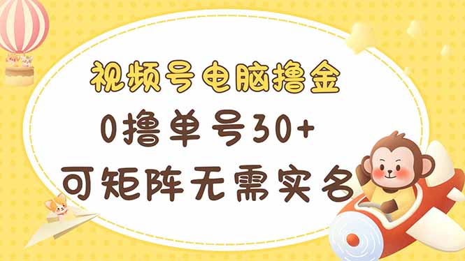 （14220期）视频号电脑撸金 0撸单号30+ 可矩阵 无需实名多号多得-掘金阁