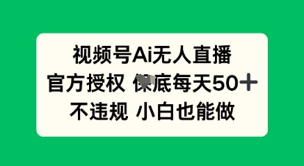 视频号AI无人直播，官方授权  每天50+，不违规 小白也能做-掘金阁