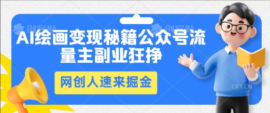 AI绘画变现秘籍：公众号流量主副业狂挣，网创人速来掘金-掘金阁