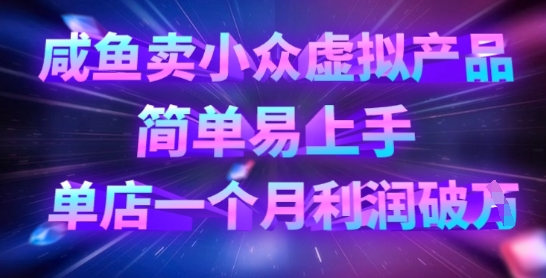 咸鱼卖小众虚拟产品，简单易上手，单店一个月利润破W-掘金阁